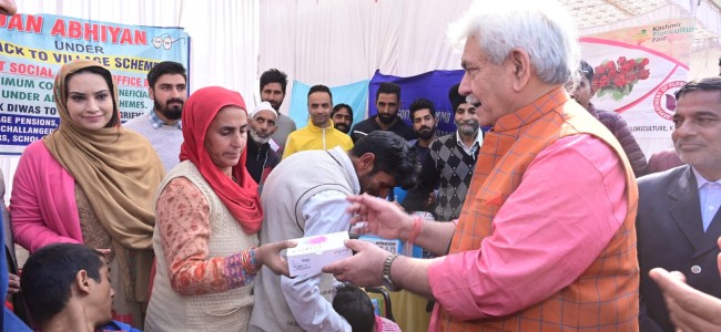 Lt Governor addresses Back to Village event at Budgam’s Sheikhpora