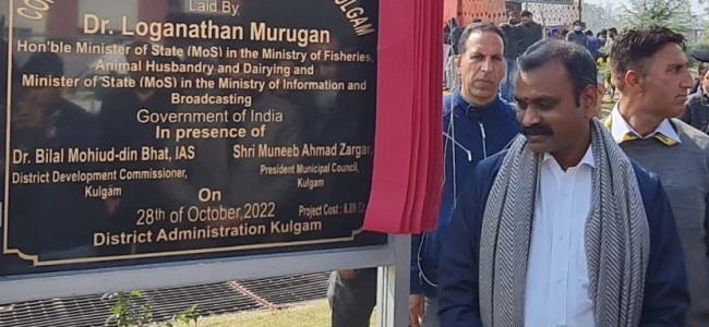 Two day visit of Union MoS Dr. L Murugan to J&K concludes Two day visit of Union MoS Dr. L Murugan to J&K concludes