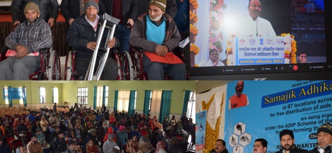 Union Minister e-distributes appliances among PwDs Union Minister e-distributes appliances among PwDs
