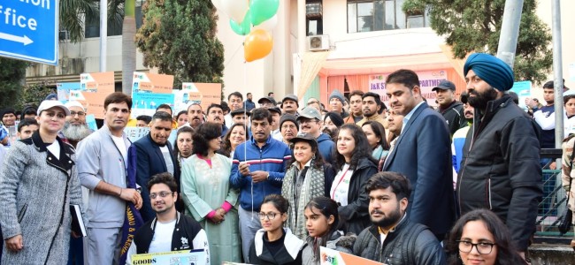 CS flags off Walkathon to raise public consciousness about paying taxes CS flags off Walkathon to raise public consciousness about paying taxes