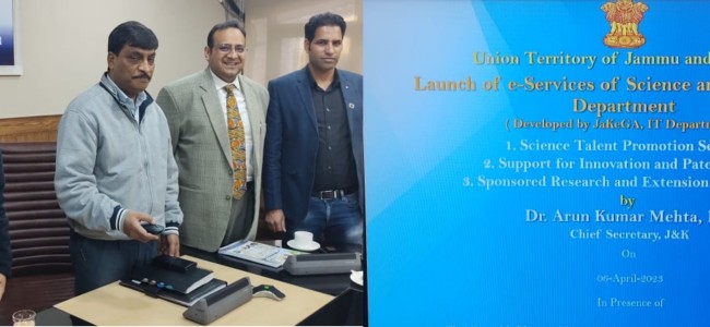 CS launches 03 online services of Sc & Tech Deptt CS launches 03 online services of Sc & Tech Deptt