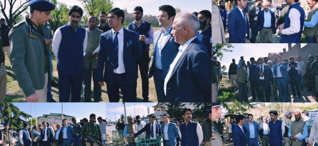 Div Com Kashmir inspects ongoing beautification works at Airport Road Humhama Div Com Kashmir inspects ongoing beautification works at Airport Road Humhama