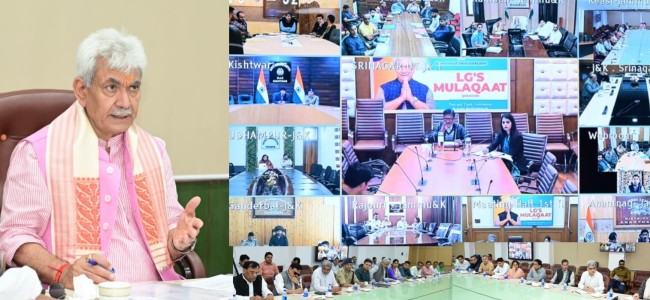 Lt Governor interacts with the people through LG’s Mulaqaat online platform and hears their grievances Lt Governor interacts with the people through LG’s Mulaqaat online platform and hears their grievances