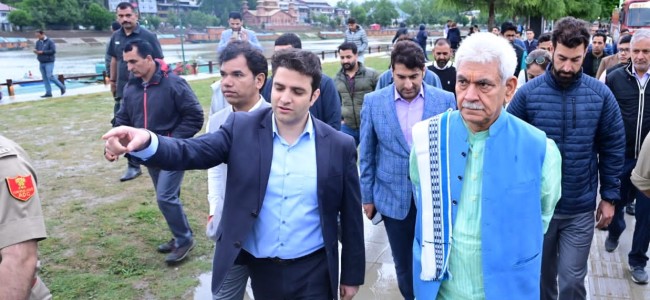 Lt Governor visits Jhelum Riverfront Lt Governor visits Jhelum Riverfront