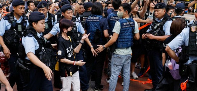 Scores detained in Hong Kong on Tiananmen crackdown anniversary