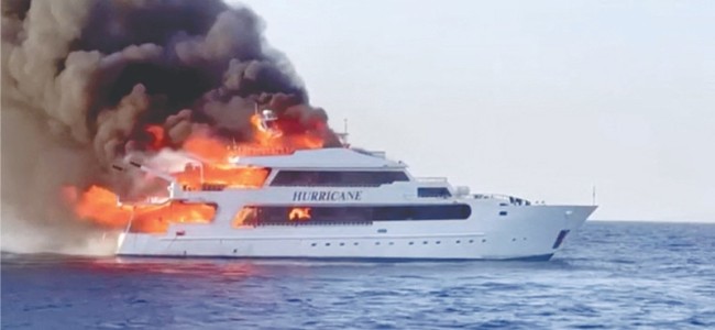 Three Britons missing after boat fire in Egypt’s Red Sea Three Britons missing after boat fire in Egypt’s Red Sea