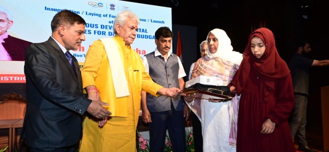 Governor inaugurates, lays foundation stones for various developmental projects of Budgam District Governor inaugurates, lays foundation stones for various developmental projects of Budgam District