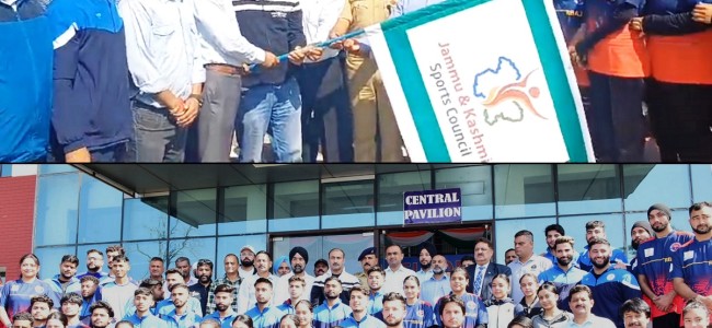 Div Com flags off J&K contingent to participate in 37th National Games to be held at Goa Div Com flags off J&K contingent to participate in 37th National Games to be held at Goa