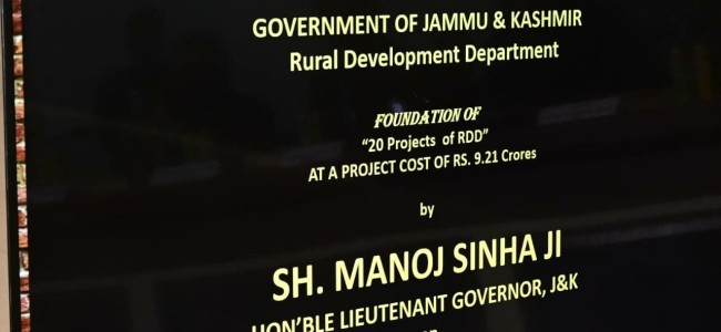 Lt Governor lays foundation stone, dedicates to the people various development projects worth around Rs 290 Cr at Anantnag Lt Governor lays foundation stone, dedicates to the people various development projects worth around Rs 290 Cr at Anantnag