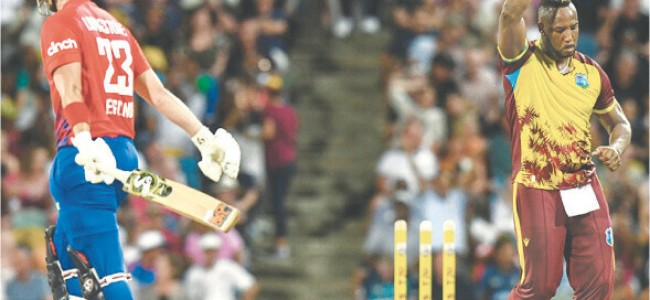 Russell-inspired West Indies down England in first T20 Russell-inspired West Indies down England in first T20