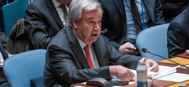 UN chief urges world to reject refusal of two states