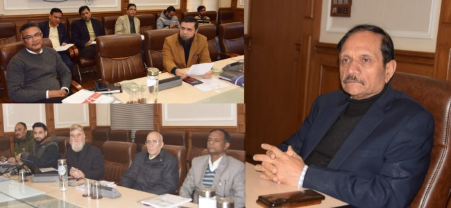 Advisor Bhatnagar reviews performance, functioning of JKHPMC Advisor Bhatnagar reviews performance, functioning of JKHPMC