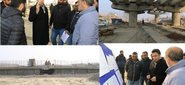 DC Srinagar inspects progress of construction works on Flyovers at Bemina Junction, Sanat Nagar Chowk and Nowgam crossing DC Srinagar inspects progress of construction works on Flyovers at Bemina Junction, Sanat Nagar Chowk and Nowgam crossing