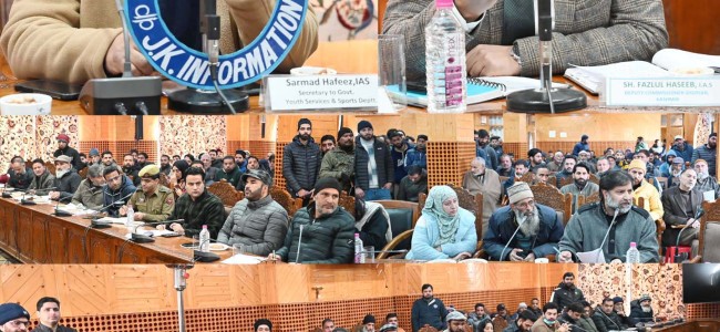 Sarmad Hafeez chairs public grievances redress camp, Viksit Bharat Sankalp event at Shopian Sarmad Hafeez chairs public grievances redress camp, Viksit Bharat Sankalp event at Shopian