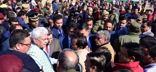 Lt Governor lays foundation stone of Synthetic Football Turf at Jagti Camp, Nagrota Lt Governor lays foundation stone of Synthetic Football Turf at Jagti Camp, Nagrota