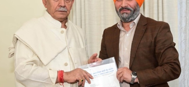 Chairman, Sikh Coordination Committee J&K calls on Lieutenant Governor Chairman, Sikh Coordination Committee J&K calls on Lieutenant Governor